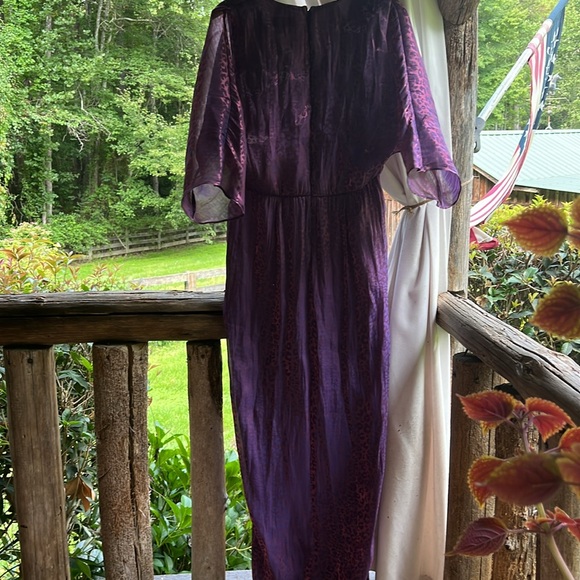 RACHEL ZOE MAXI PURPLE ANIMAL PRINT EMPIRE WAIST EUC SIZE 8 FORMAL DRESS - Picture 5 of 5